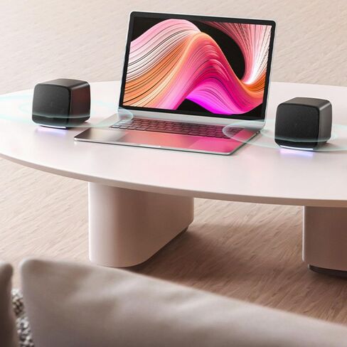 Home Computer Speakers, Small Speakerwith Crystal-Clear Sound Portable Computer Sound Bar Speaker for Desktop, 1 Pair in Saudi Arabia