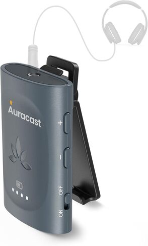 Avantree AuraClip – Auracast Receiver for Assistive Listening in Churches, Theaters & Public Venues, Clip-On Design, Turns 3.5mm Headphones into Auracast, 16H Battery, 328ft Range in Saudi Arabia