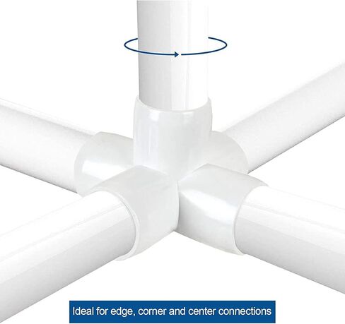 10 Pcs 6 Way PVC Elbow Pipe Fittings, 90 Degree Corner Connectors for 20mm/0.8in ID Tubing, Multi Use for Furniture Greenhouse Frames Tent Structures, Pool Accessories (White) in Saudi Arabia