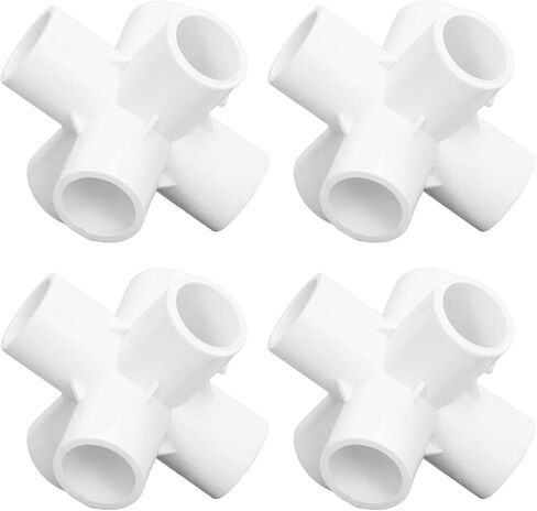10 Pcs 6 Way PVC Elbow Pipe Fittings, 90 Degree Corner Connectors for 20mm/0.8in ID Tubing, Multi Use for Furniture Greenhouse Frames Tent Structures, Pool Accessories (White) in Saudi Arabia