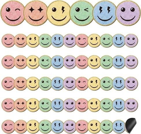 24 PCS Smile Face Magnetic Lorders for Classbroom Bhovelboard Magnetic Strips Trim Bulletin Board Borders School Classroom Decorations the School Supply (Pastel) in Kuwait