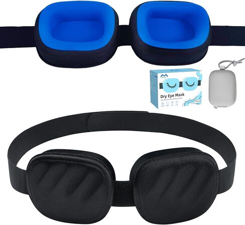 Eye Mask for Dry Eyes – 100% Blackout Dry Eye Mask, Moisture Goggles & Sleeping Mask for Men – Adjustable, Removable Silicone, Soft for Travel & Shift Work in Saudi Arabia