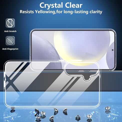 جراب SPIDERCASE مصمم لهاتف Samsung Galaxy S24، [حماية من السقوط بدرجة عسكرية 10 أقدام]، عبوتان [واقي شاشة من الزجاج المقسى + واقي عدسة الكاميرا] جراب شديد التحمل مقاوم للصدمات، شفاف in Kuwait