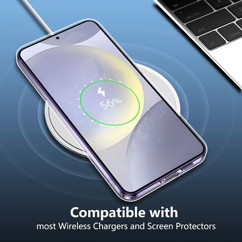 جراب SPIDERCASE مصمم لهاتف Samsung Galaxy S24، [حماية من السقوط بدرجة عسكرية 10 أقدام]، عبوتان [واقي شاشة من الزجاج المقسى + واقي عدسة الكاميرا] جراب شديد التحمل مقاوم للصدمات، شفاف in Kuwait