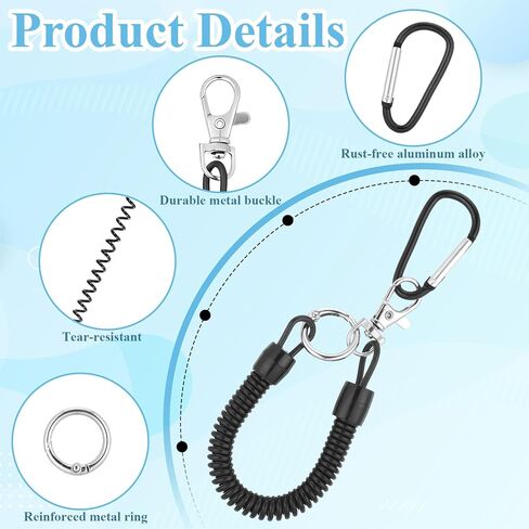 TIESOME 2 PCS Phone Lanyard Tether with Patch, Phone Leash Anti-theft Phone Strap with 4 Patch & 1 Carabiner Anti-Drop Outdoor Accessory Fit Most Cell Phones for Skiing Hiking Cycling Climbing in Saudi Arabia