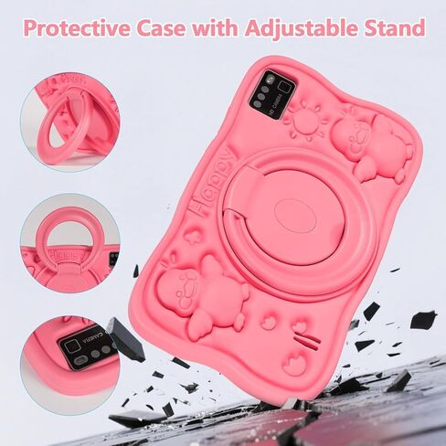 Kids Tablet 7 inch Android Tablet for Kids, 8GB RAM 64GB ROM 128GB Expand, Bluetooth, WiFi,with Shockproof Case-Pink in Saudi Arabia