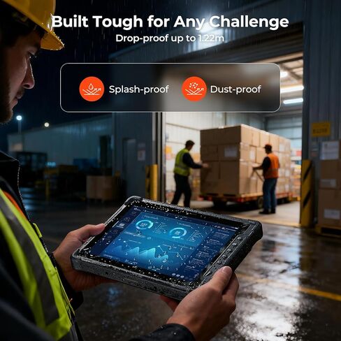 MUNBYN Rugged Tablet with Barcode Scanner,10.1-inch Windows 11 Pro Tablet, Wi-Fi 6, 1000nit Sunlight Readable, Built-in Honeywell N4680 Scanner, Intel N100 Rugged PC, 4G LTE for Warehouse, Gray in Saudi Arabia