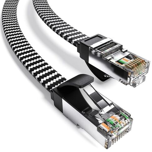 Cyberguys! Cat8 Ethernet Cable 3 FT Flat Braided High-Speed 40Gbps and USB 3.0 to RJ45 Ethernet Adapter in Saudi Arabia