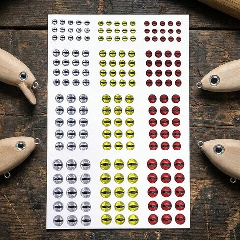 3D Fishing Lure Eyes 183pcs – Holographic Fly Tying Material with Self-Adhesive Backing for Lure Making and Crafts in Saudi Arabia