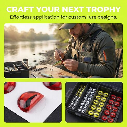 3D Fishing Lure Eyes 183pcs – Holographic Fly Tying Material with Self-Adhesive Backing for Lure Making and Crafts in Saudi Arabia
