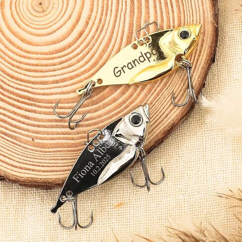 Personalized Birthday Gifts for Men, Customized Funny Engraved Fishing Lures Kit with Gifts Box, Freshwater Saltwater Fishing Hooks Fishing Gifts for Husband, Father, Grandpa in Saudi Arabia