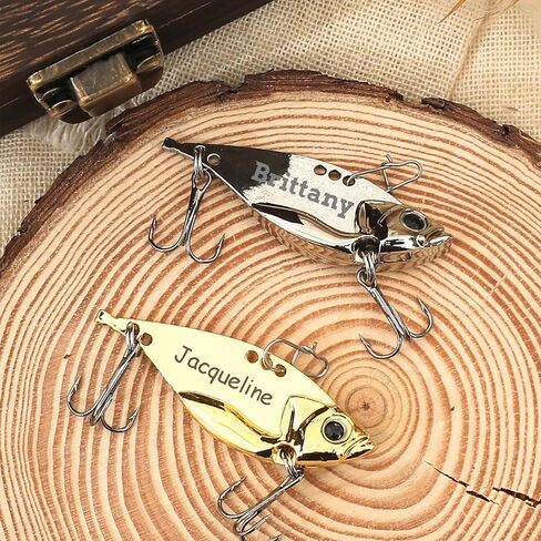 Personalized Birthday Gifts for Men, Customized Funny Engraved Fishing Lures Kit with Gifts Box, Freshwater Saltwater Fishing Hooks Fishing Gifts for Husband, Father, Grandpa in Saudi Arabia