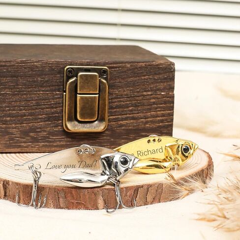 Personalized Birthday Gifts for Men, Customized Funny Engraved Fishing Lures Kit with Gifts Box, Freshwater Saltwater Fishing Hooks Fishing Gifts for Husband, Father, Grandpa in Saudi Arabia
