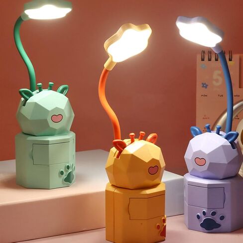 Ciieeo Rechargeable USB Eye Protection Desk Lamp for Students, Small LED Night Light for Reading, Friendly Table Lamp with Soft Lighting Random Color in Saudi Arabia