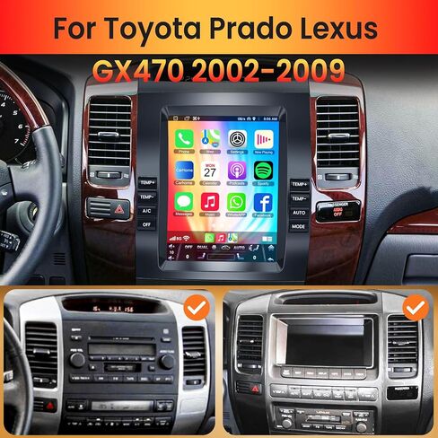 Android 15 Car Radio for Lexus GX470 2002-2009 & Toyota Prado, Support Wireless A-pple CarPlay & Android Auto, GPS Navigation Stereo,Bluetooth 5.2, Mirrorlink,FM/RDS, Backup Camera, 4G+64G in Saudi Arabia