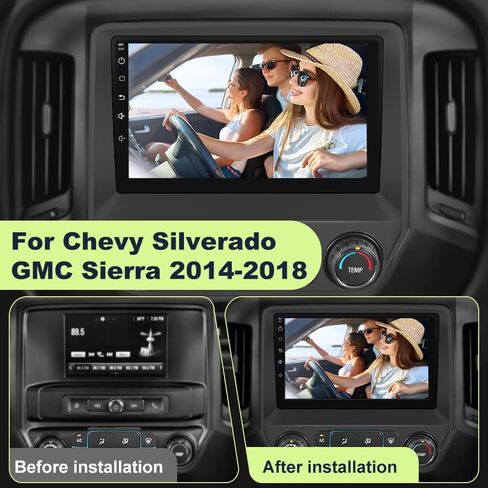 ستيريو راديو السيارة لسيارة Chevy Silverado/GMC Sierra 2014-2019 Android 14 2GB+64GB استبدال ترقية الراديو 10 بوصة تعمل باللمس مع CarPlay Android Auto/GPS/FMAM/BackCamera/Bluetooth5.0/29 سمة in Saudi Arabia