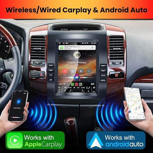 Android 15 Car Radio for Lexus GX470 2002-2009 & Toyota Prado, Support Wireless A-pple CarPlay & Android Auto, GPS Navigation Stereo,Bluetooth 5.2, Mirrorlink,FM/RDS, Backup Camera, 4G+64G in Saudi Arabia