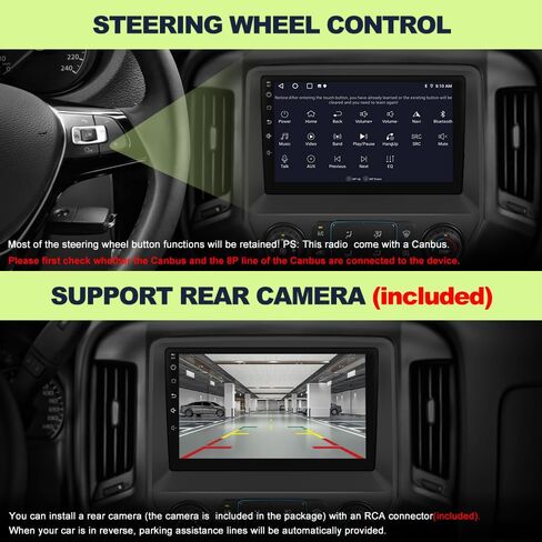 ستيريو راديو السيارة لسيارة Chevy Silverado/GMC Sierra 2014-2019 Android 14 2GB+64GB استبدال ترقية الراديو 10 بوصة تعمل باللمس مع CarPlay Android Auto/GPS/FMAM/BackCamera/Bluetooth5.0/29 سمة in Saudi Arabia