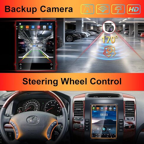 Android 15 Car Radio for Lexus GX470 2002-2009 & Toyota Prado, Support Wireless A-pple CarPlay & Android Auto, GPS Navigation Stereo,Bluetooth 5.2, Mirrorlink,FM/RDS, Backup Camera, 4G+64G in Saudi Arabia