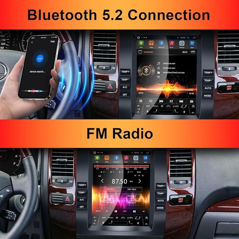 Android 15 Car Radio for Lexus GX470 2002-2009 & Toyota Prado, Support Wireless A-pple CarPlay & Android Auto, GPS Navigation Stereo,Bluetooth 5.2, Mirrorlink,FM/RDS, Backup Camera, 4G+64G in Saudi Arabia