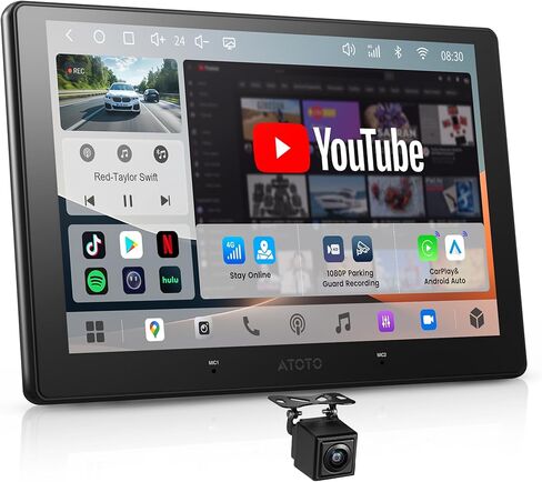 S8 Gen4 10.1 بوصة QLED Double DIN Android Car Stereo، Wireless CarPlay، Android Auto، 4GB+64GB، HiFi DSP 32EQ Optical/Coax 4V RCA، HDMI In/Out، 4G LTE، راديو شاشة تعمل باللمس ChatGPT AI، S84G211P-S01 in Kuwait