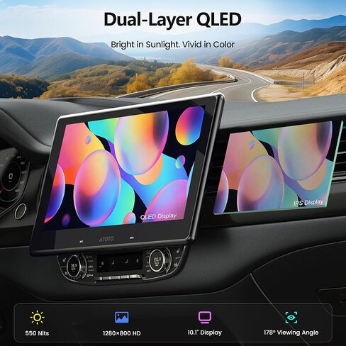 S8 Gen4 10.1 بوصة QLED Double DIN Android Car Stereo، Wireless CarPlay، Android Auto، 4GB+64GB، HiFi DSP 32EQ Optical/Coax 4V RCA، HDMI In/Out، 4G LTE، راديو شاشة تعمل باللمس ChatGPT AI، S84G211P-S01 in Kuwait