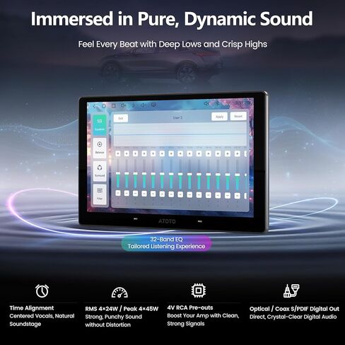 S8 Gen4 10.1 بوصة QLED Double DIN Android Car Stereo، Wireless CarPlay، Android Auto، 4GB+64GB، HiFi DSP 32EQ Optical/Coax 4V RCA، HDMI In/Out، 4G LTE، راديو شاشة تعمل باللمس ChatGPT AI، S84G211P-S01 in Kuwait