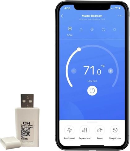 USB WiFi Dongle لمكيف الهواء المنقسم الصغير بدون قنوات كوبر آند هنتر المثبت على الحائط in Kuwait