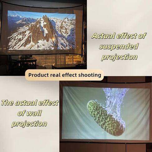 72 Inch Projector Screen, 16:9 4K HD Double-Sided Video Projection Screen, Wrinkle-Free Washable Portable Projector Movie Screen for Home Theater Party Office Indoor Outdoor Camping in Saudi Arabia