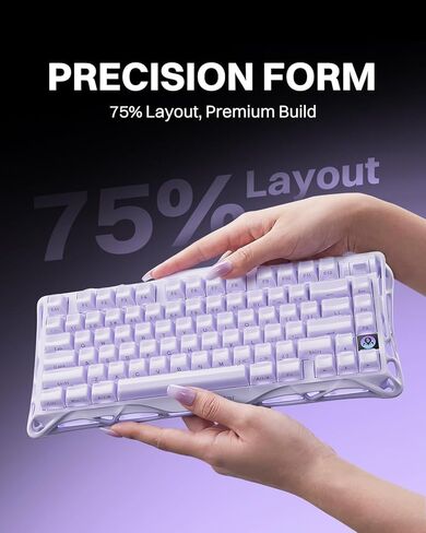 لوحة مفاتيح GravaStar Mercury K1 وماوس M1 Pro - أرجواني لافندر in Kuwait