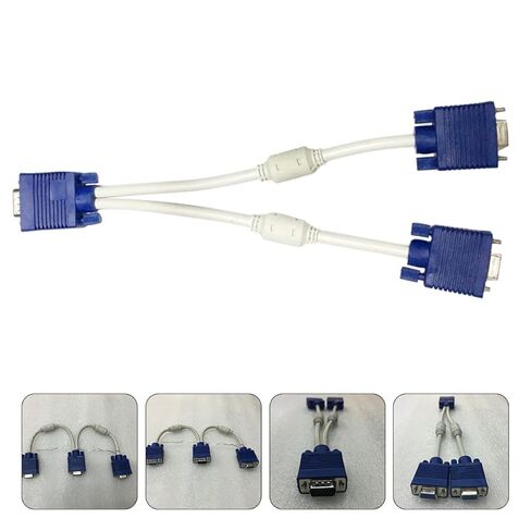 jojofuny 2 Pcs Vga Splitter Cable 1 Out Adapter Vga Video Adapter Cable Male to Dual Female for LCD Tv Monitor Connection 0. in Saudi Arabia