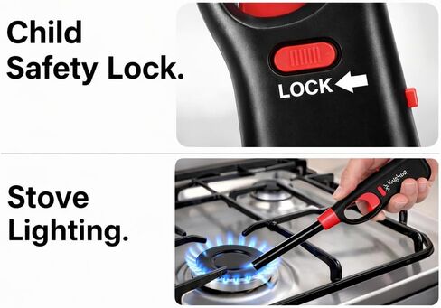 Long Reach BBQ Utility Lighters with Safety Lock, 12 Pack, Multipurpose for Grill, Candles, Stove, Fireplace, Assorted Colors in Saudi Arabia