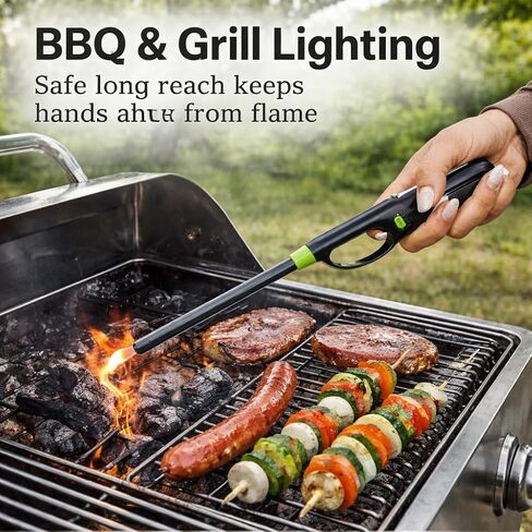 Long Reach BBQ Utility Lighters with Safety Lock, 12 Pack, Multipurpose for Grill, Candles, Stove, Fireplace, Assorted Colors in Saudi Arabia