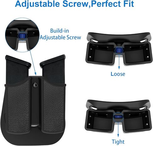 Universal Double Magazine Holder - Lightweight and Durable Double Magazine Pouch for 9mm/.40/.357/.380 Calibers, Adjustable Mag Pouch for Glock, Taurus, Beretta, Sig, H&k, Cz, S&w, Colt (Paddle) in Saudi Arabia