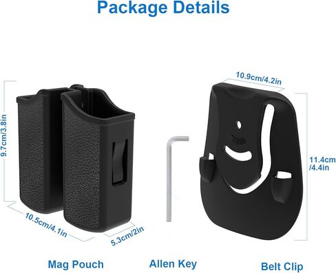 Universal Double Magazine Holder - Lightweight and Durable Double Magazine Pouch for 9mm/.40/.357/.380 Calibers, Adjustable Mag Pouch for Glock, Taurus, Beretta, Sig, H&k, Cz, S&w, Colt (Paddle) in Saudi Arabia