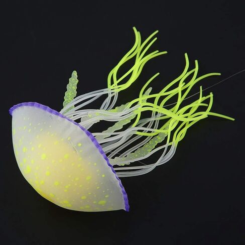 GLOGLOW Aquarium Ornament Jellyfish, Simulation Artificial Glowing Jellyfish Silicone Jellyfish Fish Decoration(Red) in Saudi Arabia