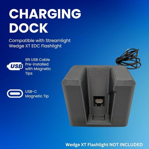 Charging Stand Cradle Dock Compatible with Streamlight Wedge XT EDC Flashlight with Magnetic USB to USB-C Cable in Saudi Arabia