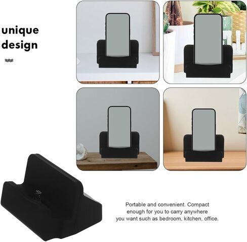حامل شاحن سطح المكتب USB من HOMSFOU للشحن السريع المتوافق مع Edge Note وقاعدة حامل هاتف أكثر إحكاما لأجهزة Micro USB باللون الأسود in Saudi Arabia