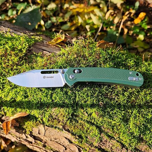 سكين جيب قابل للطي من Ganzo G768-GB EDC شفرة حادة D2 من الفولاذ المقاوم للصدأ مقبض G10 مع مشبك في الهواء الطلق سكين جيب قابل للطي للصيد والصيد والمشي لمسافات طويلة أفضل هدية للرجال (أخضر) in Kuwait