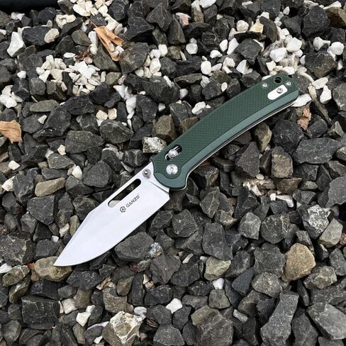 سكين جيب قابل للطي من Ganzo G768-GB EDC شفرة حادة D2 من الفولاذ المقاوم للصدأ مقبض G10 مع مشبك في الهواء الطلق سكين جيب قابل للطي للصيد والصيد والمشي لمسافات طويلة أفضل هدية للرجال (أخضر) in Kuwait