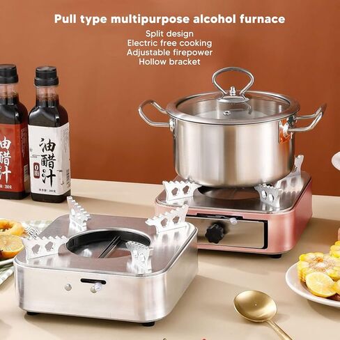 Alcohol Stove, Portable Alcohol Stove Burner Silver Stainless Steel for Camping in Saudi Arabia