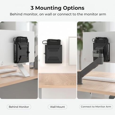 Mini PC VESA Mount for HP with C-Clamp VESA Wall Under Desk or Desk Clamp Mount for EliteDesk 800 805 705, Pro Mini 260, ProDesk 600 405 Mini PC Mounting Bracket for HP Mount to a Monitor Arm in Saudi Arabia