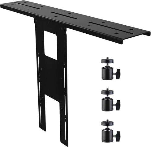 IFCASE Above/Behind Desk Monitor Shelf Mount Holds SLR Camera, Light Webcam, Microphone Fits VESA 75mm 100mm Compatible with Monitor Arm (Black, Shelf with Tripod Head) in Saudi Arabia