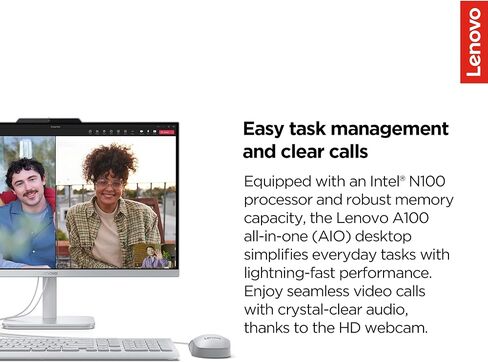 Lenovo 24" FHD All-in-One Desktop Computer with Office 365 for The Web • 16GB RAM • 2TB SSD • Intel 4-Core • Wired Keyboard and Mouse • Windows 11 Home in Saudi Arabia