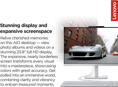 Lenovo 24" FHD All-in-One Desktop Computer with Office 365 for The Web • 16GB RAM • 2TB SSD • Intel 4-Core • Wired Keyboard and Mouse • Windows 11 Home in Saudi Arabia