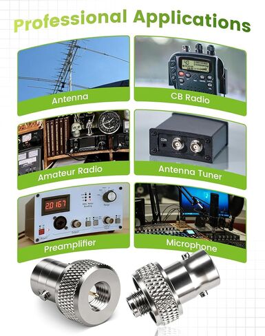 4 قطع من موصلات Anina SMA ذكر/أنثى إلى BNC أنثى متوافقة مع Yaesu FT-3DR FT5D، مناسبة لـ Baofeng، لأجهزة الإرسال والاستقبال المحمولة Kenwood TH-D75 - النحاس الصلب مع طلاء الكروم الأسود in Saudi Arabia