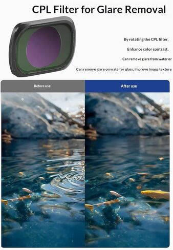 Magnetic ND CPL UV Filter Set Compatible with DJI Osmo Pocket 3 Creator Combo Accessories, Polarized ND ND16/PL ND32/PL ND64/PL ND256/PL (1/4+CPL+ND2-32+LPR) in Saudi Arabia