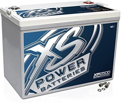XS Power XP2500 2500 Amp AGM Secondary Battery with M6 Terminal Hardware - 12 Volt 100Ah 2500W Deep Cycle AGM Powercell for Car Audio Stereo Systems - 66 lbs, Maintenance Free, Sealed Design in Saudi Arabia