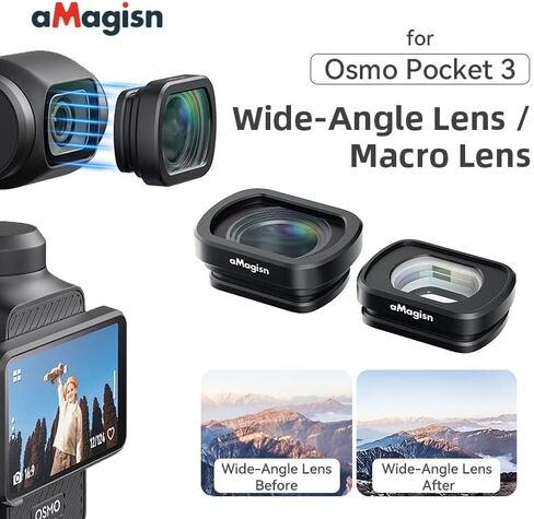 Magnetic ND CPL UV Filter Set Compatible with DJI Osmo Pocket 3 Creator Combo Accessories, Polarized ND ND16/PL ND32/PL ND64/PL ND256/PL (Macro Lens) in Saudi Arabia
