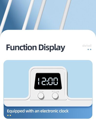 Multifunctional Power Socket with Multi-Port Extension: 6 AC Sockets, 5 USB Ports (2 USB-C), an Independent Switches and a Time Display, Ideal for Schools, Studios, Workshops, Etc. White in Saudi Arabia